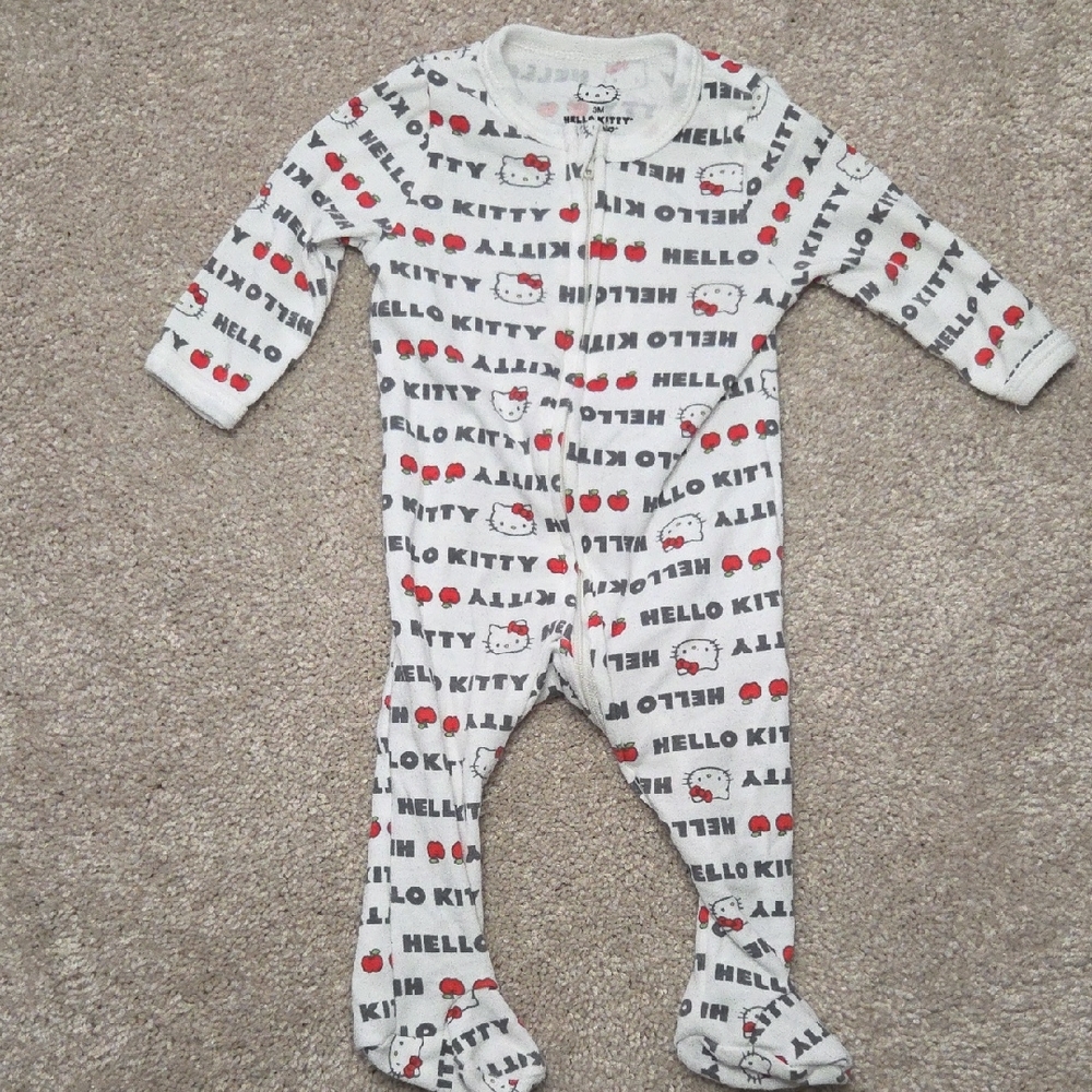 Hello Kitty White and Red Kids Footie Pajamas
